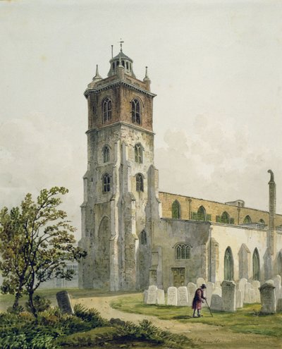 Iglesia de San Giles, Cripplegate, Ciudad de Londres, 1815 de George Shepherd